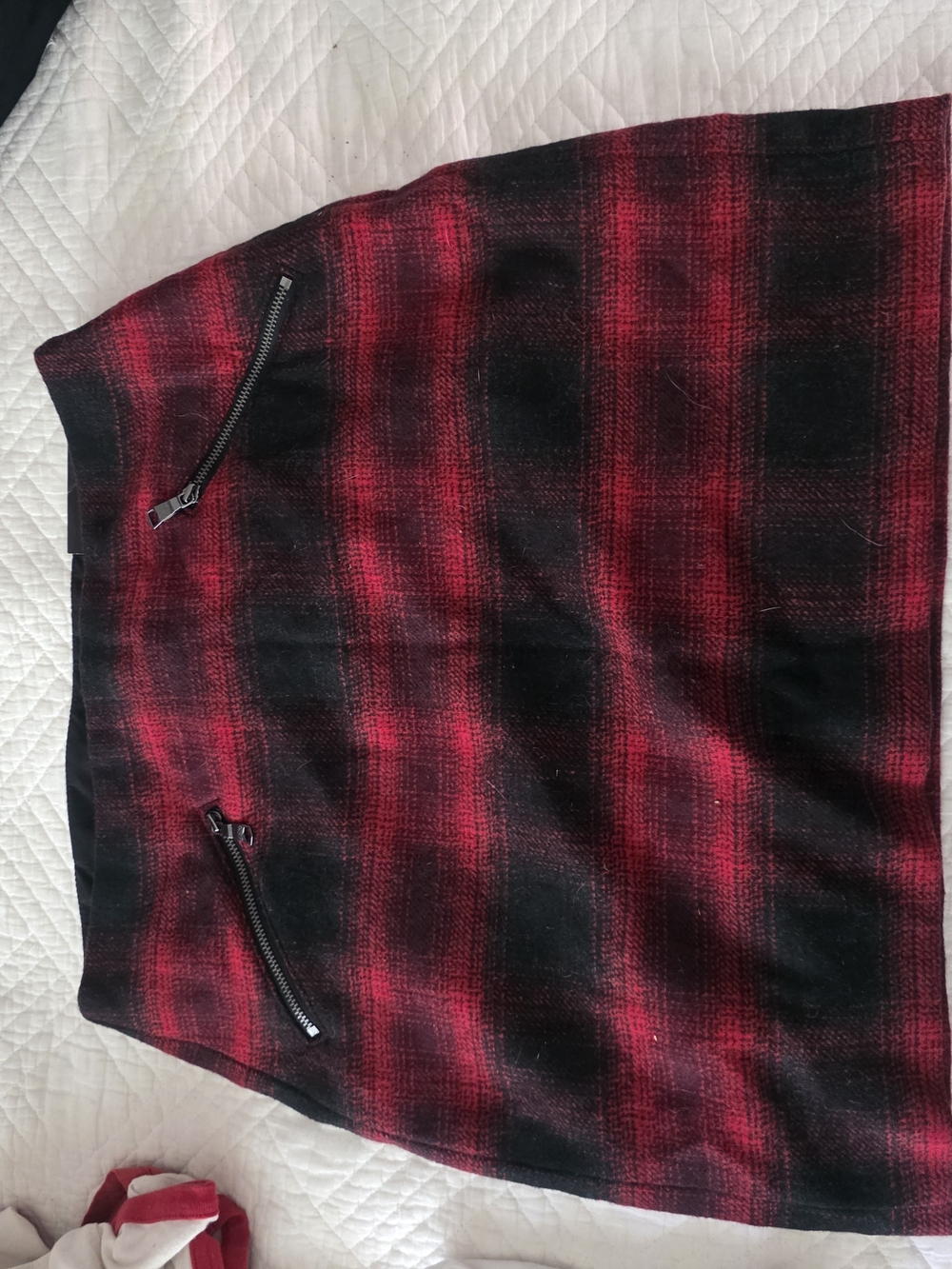 Red Plaid Zipper Mini Skirt - Banana Republic Size 4
